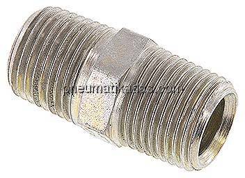 Doppelnippel NPT 1/2"-NPT 1/2", Stahl verzinkt