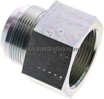 Reduziernippel UN 1-7/8"-12(JIC-AG)-G 1-1/2"(IG), Stahl verzinkt