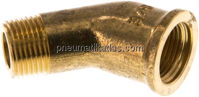 45°-Einschraubwinkel Rp 3/8"(IG)-R 3/8"(AG), Messing