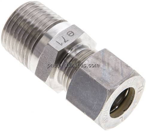 Gerade Schneidringverschr. NPT 1/2"-12 L (M18x1,5), Klemmring 1.4571 (NC)
