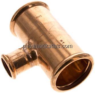 Pressfitting, T-Stück, 54x28mm innen, Kupfer / Kupferlegierung