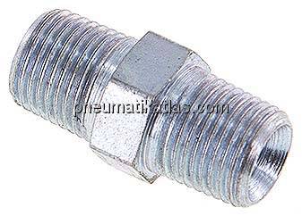 Doppelnippel NPT 1/8"-NPT 1/8", Stahl verzinkt