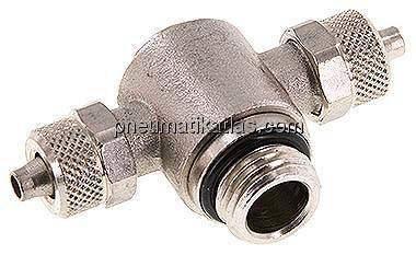 T-Verschraubung G 1/4"-6x4mm, Messing vernickelt, Innenskt.