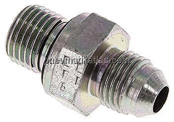 Doppelnippel G 1/4"-UNF 1/2"-20(JIC), Stahl verzinkt