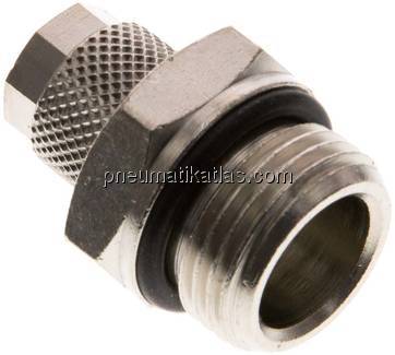 Gerade Verschraubung G 3/8"-6x4mm, Messing vernickelt
