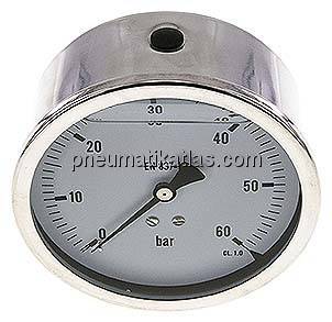 Glycerin-Manometer waagerecht (CrNi/Ms),100mm, 0 - 60bar