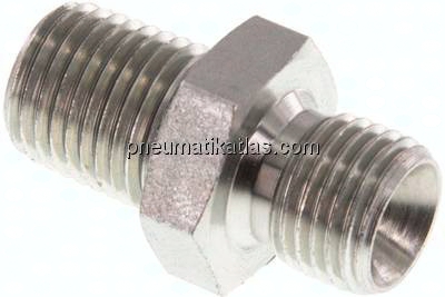 Hochdruck-Doppelnippel G 1/4"-NPT 1/4", Stahl verzinkt