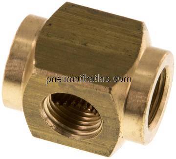 Kreuz-Verteiler 3 x G 1/8",Messing