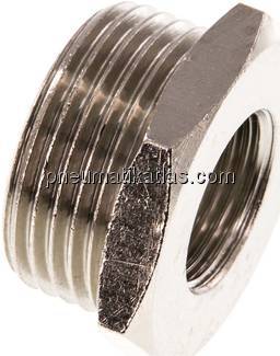 Reduziernippel G 3/4"(AG)-G 3/8"(IG), Messing vernickelt