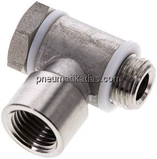 Winkel-Verschraubung G 1/4" AG/IG, 1.4404, Hohlschraube
