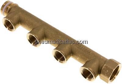 Verteilerrohr G 3/4"(IG/AG), Abgang 4 x G 1/2" (IG)