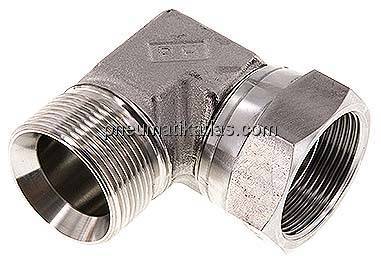 90°-Einschraubwinkel, 60°-Kegel, G 1-1/2", V4A