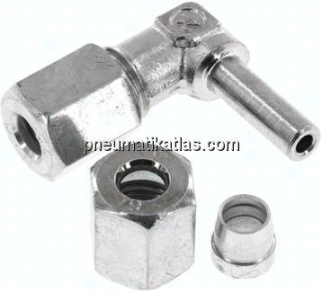 Einstellb. Winkel-Schneidringverschr. 6 L (M12x1,5), Stahl verzinkt