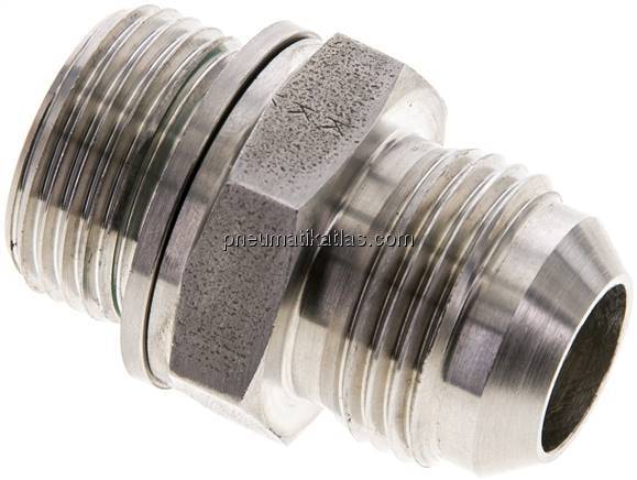 Doppelnippel M 27 x 2-UN 1-1/16"-12(JIC), V4A