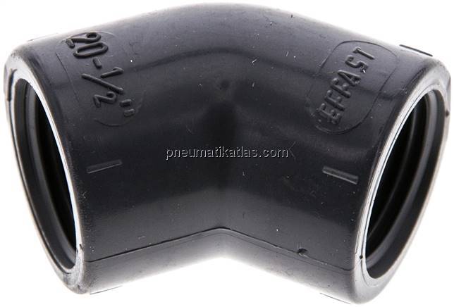 45°-Winkel Rp 1/2" (IG), PVC-U
