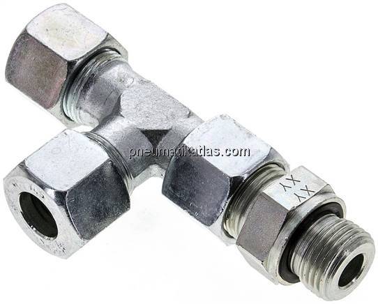 Einstellb. L-Schneidringverschraubung G 1/2"-14 S (M22x1,5), Stahl verzinkt