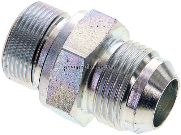 Doppelnippel M 26 x 1,5-UN 1-1/16"-12(JIC), Stahl verzinkt