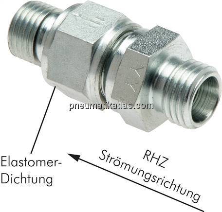 Hydraulik-Rückschlagventil 22 L (M30x2)-G 3/4", ohne Mutter & Schneidring, Stahl