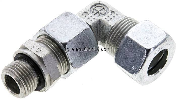 Einstellb. Winkel-Schneidringverschr. M 18x1,5-15 L (M22x1,5), Stahl verzinkt