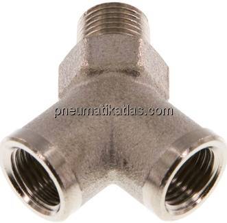 Y-Einschraubstück R 1/8" (AG)- 2 x G 1/8" (IG), Messing vernickelt