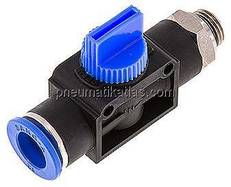 3/2-Wege-Absperrventil G 1/4"-12mm, Gewindeseite entlüftend