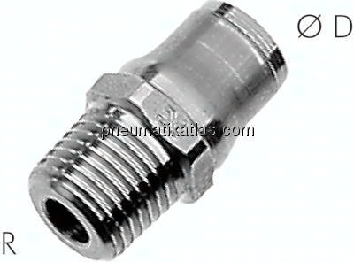 Gerader Steckanschluss R 1/2"-12mm, Baureihe Edelstahl