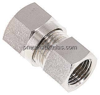 Aufschraub-Schneidringverschr. 10 L (M16x1,5)-G 1/4", Messing vernickelt