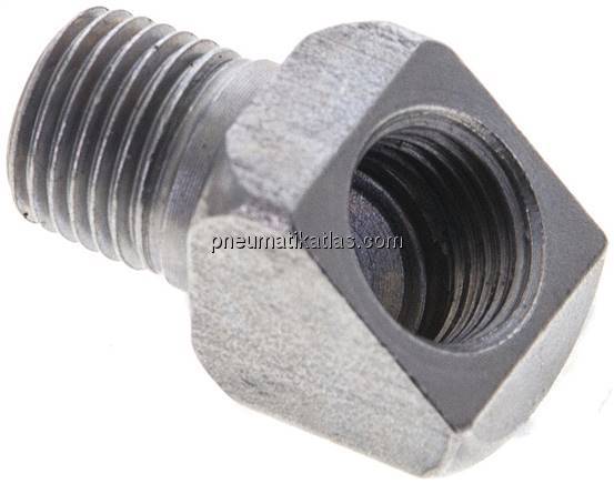Winkelstück 45° (Schmiernippel) M 10x1 (konisch) AG - M 10x1 IG