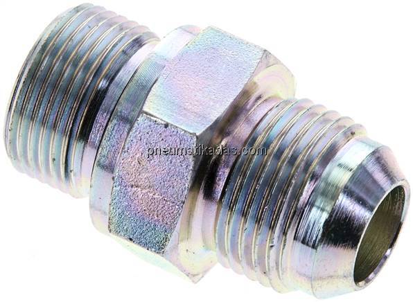 Doppelnippel M 22 x 1,5-UNF 7/8"-14(JIC), Stahl verzinkt