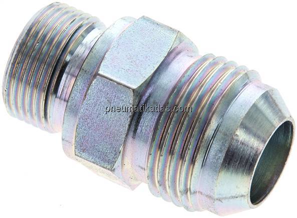 Doppelnippel M 22 x 1,5-UN 1-1/16"-12(JIC), Stahl verzinkt