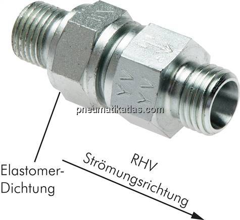 Hydraulik-Rückschlagventil 30 S (M42x2)-G 1-1/4", ohne Mutter & Schneidring, Sta