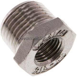Reduziernippel R 1/2"(AG)-Rp 1/4"(IG), 1.4408