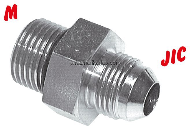 Doppelnippel M 22 x 1,5-UNF 7/8"-14(JIC), V4A