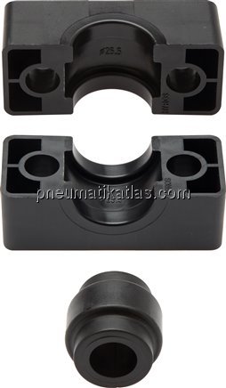Klemmbackenpaar (Elastomereinsatz) 94mm, Baugröße 6, schwere Baureihe Polypropyl