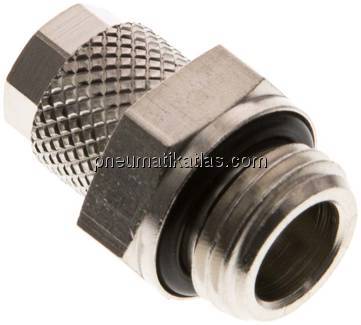 Gerade Verschraubung G 1/4"-6x4mm, Messing vernickelt