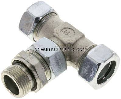 Einstellb. T-Schneidringverschraub.G 1"-28 L (M36x2), Stahl verzinkt