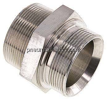 Doppelnippel G 2"-NPT 2", 1.4571