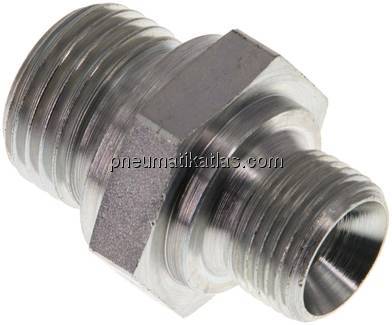 Hydraulik-Doppelnippel G 1/2"-G 3/8", Stahl verzinkt