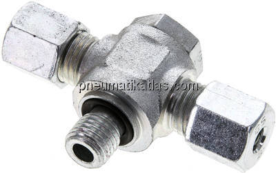 T-Schwenkverschraubung M 12x1,5-6 S (M14x1,5), Stahl verzinkt