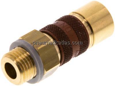 Kupplungsdose (NW5) G 1/4"(AG), braun, Dreieck 9,5 mm