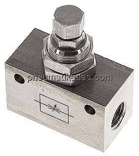 Drosselventil, G 1/4", Edelstahl (Eco)