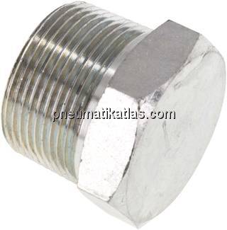 HD-Verschlussstopfen Außenskt. NPT 1-1/4", Stahl verzinkt