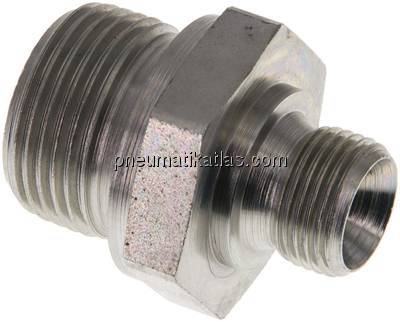 Hydraulik-Doppelnippel G 3/4"-G 3/8", Stahl verzinkt
