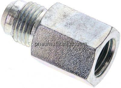 Reduziernippel UNF 9/16"-18(JIC-AG)-G 1/4"(IG), Stahl verzinkt