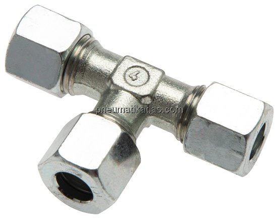 T-Schneidringverschraubung 10 S (M18x1,5), ohne Mutter & Schneidring, Stahl verz
