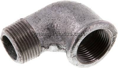 90°-Einschraubwinkel Rp 3/4"(IG)-R 3/4"(AG), Temperguss verzinkt