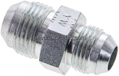 Doppelnippel UNF 7/8"-14(JIC)-UNF 3/4"-16(JIC), Stahl verzinkt