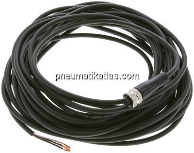 Kabel mit M12-Kupplung, 10 m, gerade, 4 lose Kabelenden (Pin 1 bis 4)