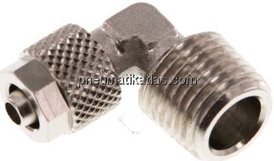 Winkel-Verschraubung R 1/4"-6x4mm, Messing vernickelt
