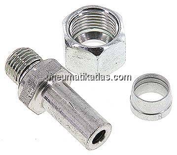Einstellb. Schneidringverschr. G 1/4"-12 L, Stahl verzinkt